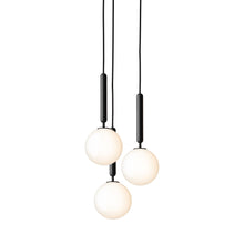Load image into Gallery viewer, Miira Chandelier in Rock Grey/Opal White (3-Light/13.6-Inch).
