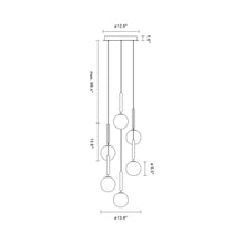 Load image into Gallery viewer, Miira Chandelier - line drawing.
