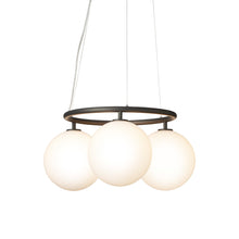 Load image into Gallery viewer, Miira Circular Chandelier in Rock Grey/Opal White (3-Light).
