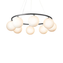 Load image into Gallery viewer, Miira Circular Chandelier in Rock Grey/Opal White (8-Light).
