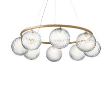 Load image into Gallery viewer, Miira Circular Chandelier in Brass/Optic Clear (8-Light).
