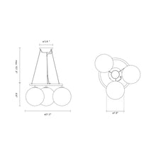 Load image into Gallery viewer, Miira Circular Chandelier - line drawing.

