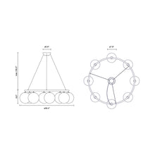 Load image into Gallery viewer, Miira Circular Chandelier - line drawing.
