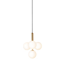 Load image into Gallery viewer, Miira Multi Pendant Light in Brass/Opal White.
