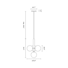 Load image into Gallery viewer, Miira Multi Pendant Light - line drawing.
