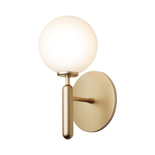Load image into Gallery viewer, Miira Wall Light in Brass/Opal White.
