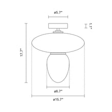Load image into Gallery viewer, Rizzatto Semi Flush Mount Ceiling Light - line drawing.
