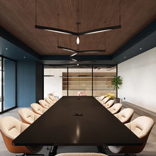 Load image into Gallery viewer, Ola™ Tri-Star LED Pendant Light in office.
