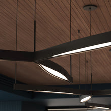 Load image into Gallery viewer, Ola™ Tri-Star LED Pendant Light in office.
