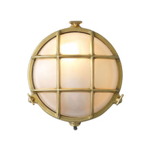 Load image into Gallery viewer, Brass Bulkhead Wall Light in Polished Brass (Small).
