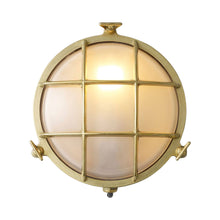 Load image into Gallery viewer, Brass Bulkhead Wall Light in Polished Brass (Large).
