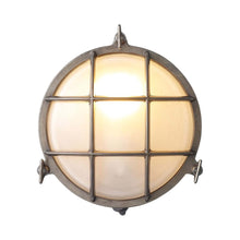Load image into Gallery viewer, Brass Bulkhead Wall Light in Weathered Brass (Large).
