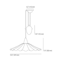 Load image into Gallery viewer, Christie Rise &amp; Fall Pendant Light - line drawing.
