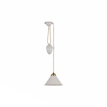 Load image into Gallery viewer, Cobb Pendant Light in Natural White/Satin Brass (Small).
