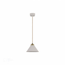 Load image into Gallery viewer, Cobb Plain Pendant Light in Natural White/Satin Brass (Small).
