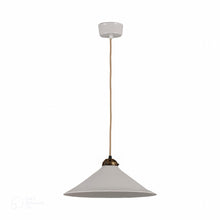 Load image into Gallery viewer, Cobb Plain Pendant Light in Natural White/Antique Brass (Large).
