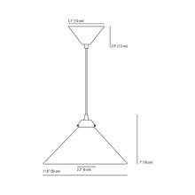Load image into Gallery viewer, Conical Prismatic Pendant Light - line drawing.
