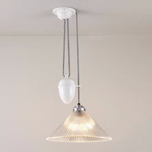 Load image into Gallery viewer, Conical Rise &amp; Fall Pendant Light in Detail.
