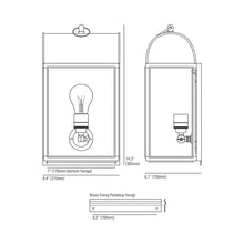 Load image into Gallery viewer, Domed Box Wall Light - line drawing.
