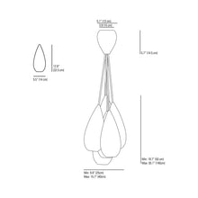 Load image into Gallery viewer, Drop Zero Multi-Light Pendant Light - line drawing.
