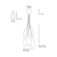 Load image into Gallery viewer, Drop Zero Multi-Light Pendant Light - line drawing.
