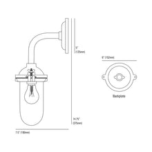 Load image into Gallery viewer, Exterior Bracket Indoor/Outdoor Wall Light - line drawing.

