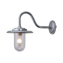 Load image into Gallery viewer, Exterior Bracket Light 1-Light Outdoor Wall Light in Clear Glass/Swan Neck (100W).
