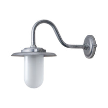 Load image into Gallery viewer, Exterior Bracket Light 1-Light Outdoor Wall Light in Frosted Glass/Swan Neck (100W).
