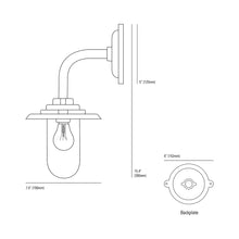 Load image into Gallery viewer, Exterior Bracket Light 1-Light Outdoor Wall Light - line drawing.
