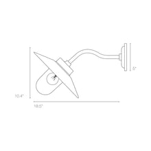 Load image into Gallery viewer, Exterior Bracket Light Indoor/Outdoor Galvanised Wall Light - line drawing.
