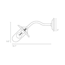 Load image into Gallery viewer, Exterior Bracket Light Indoor/Outdoor Galvanised Wall Light - line drawing.
