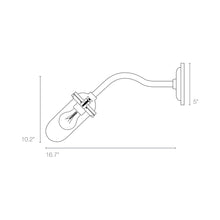 Load image into Gallery viewer, Exterior Bracket Light Indoor/Outdoor Galvanised Wall Light - line drawing.
