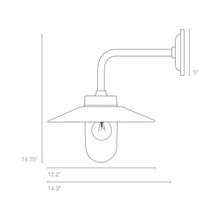 Load image into Gallery viewer, Exterior Bracket Light Indoor/Outdoor Galvanised Wall Light - line drawing.
