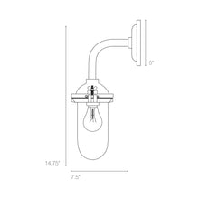 Load image into Gallery viewer, Exterior Bracket Light Indoor/Outdoor Galvanised Wall Light - line drawing.
