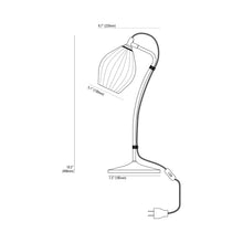 Load image into Gallery viewer, Fin 5-Inch Table Lamp - line drawing.
