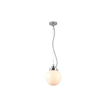 Load image into Gallery viewer, Globe Pendant Light in Opal/Chrome (Small).

