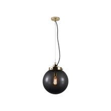 Load image into Gallery viewer, Globe Pendant Light in Anthracite/Brass (Medium).
