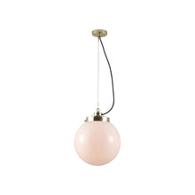 Load image into Gallery viewer, Globe Pendant Light in Opal/Brass (Medium).
