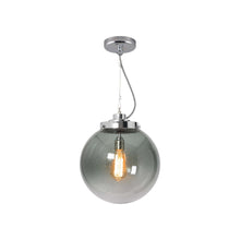 Load image into Gallery viewer, Globe Pendant Light in Seedy Anthracite/Chrome (Medium).
