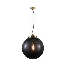 Load image into Gallery viewer, Globe Pendant Light in Anthracite/Brass (Large).
