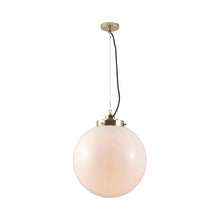 Load image into Gallery viewer, Globe Pendant Light in Opal/Brass (Large).
