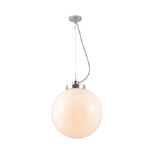 Load image into Gallery viewer, Globe Pendant Light in Opal/Chrome (Large).
