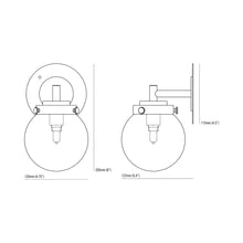 Load image into Gallery viewer, Globe Wall Light - line drawing.

