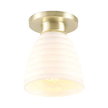 Load image into Gallery viewer, Hector Bibendum Flush Mount Ceiling Light in Satin Brass.
