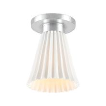 Load image into Gallery viewer, Hector Pleat Flush Mount Ceiling Light in Brushed Aluminum (Medium).
