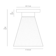 Load image into Gallery viewer, Hector Pleat Flush Mount Ceiling Light - line drawing.
