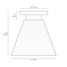 Load image into Gallery viewer, Hector Pleat Flush Mount Ceiling Light - line drawing.
