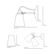 Load image into Gallery viewer, Hector Pleat Wall Light - line drawing.

