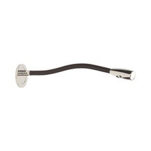 Load image into Gallery viewer, Jet Stream Escutcheon LED Wall Light in Polished Nickel/Chocolate Brown.
