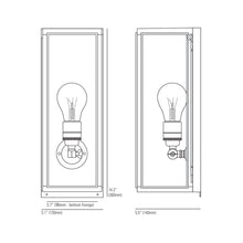 Load image into Gallery viewer, Narrow Box Wall Light - line drawing.
